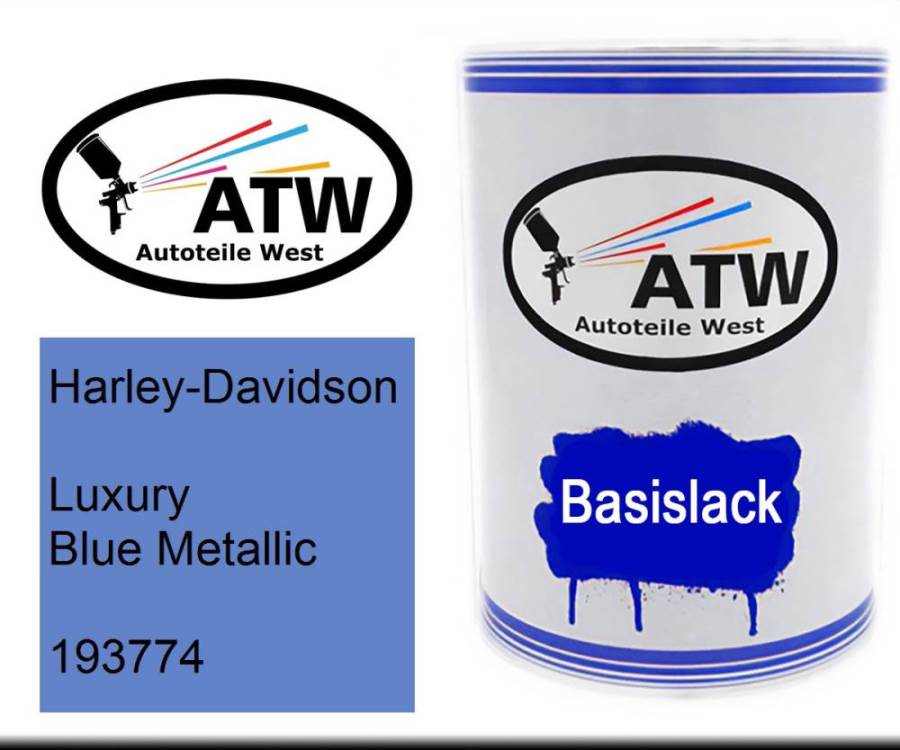 Harley-Davidson, Luxury Blue Metallic, 193774: 500ml Lackdose, von ATW Autoteile West.